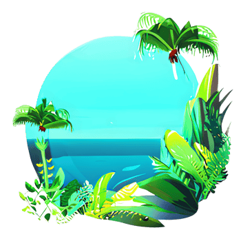 leaf tropical badge illustration png