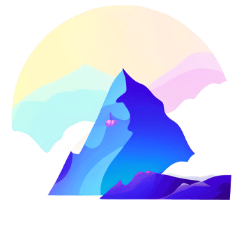 mountain landscape gradient badge png