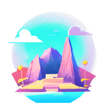 mountain landscape gradient badge png