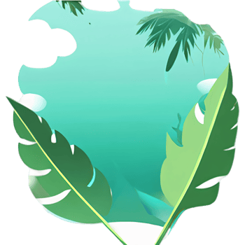leaf tropical badge illustration png