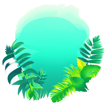 leaf tropical badge illustration png