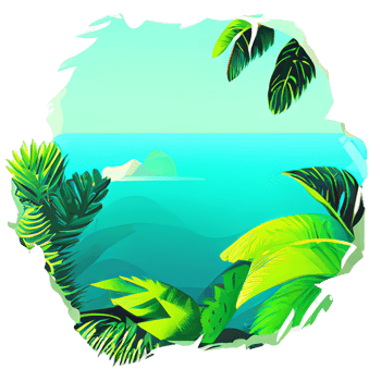 leaf tropical badge illustration png