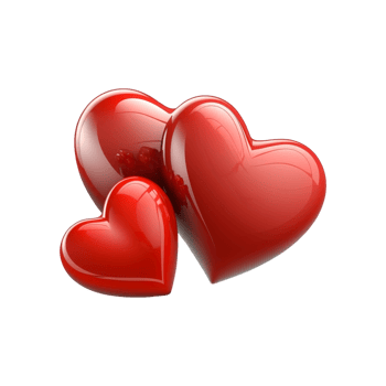 Valentines Day 3d Stereo Love Red Hearts png
