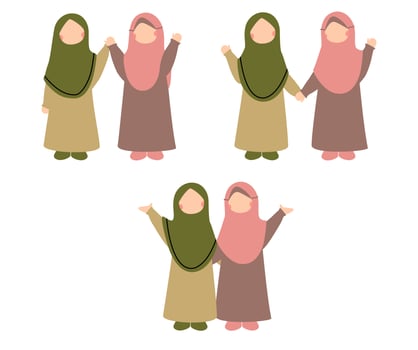 Best Friend Muslimah vector