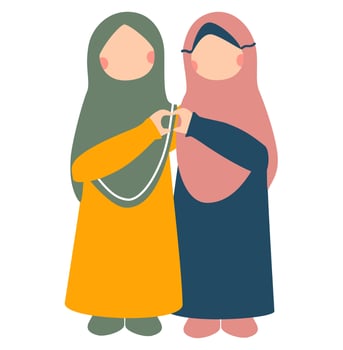 Muslim Best Friend Illustration vector