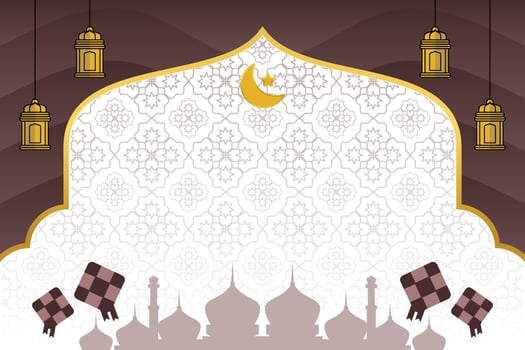 Editable Eid sale banner template. with diamond ornaments, moon, stars, lanterns and the silhouette of a mosque. Design for social media, poster, greeting card,web. Islamic vector illustration