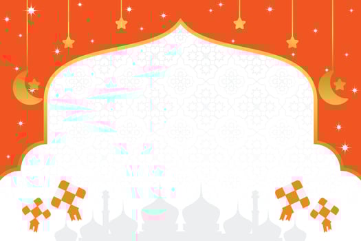 Eid sale poster template with free space for text. with mosque silhouette ornament, moon, stars design for banner, social media, greeting card. Islamic vector illustration