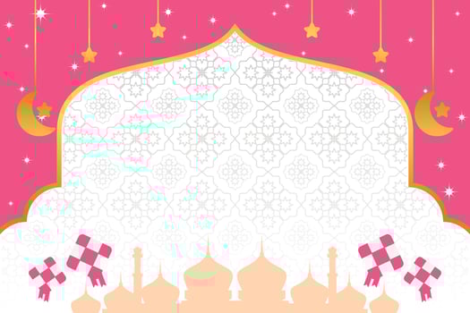 Eid sale poster template with free space for text. with mosque silhouette ornament, moon, stars design for banner, social media, greeting card. Islamic vector illustration