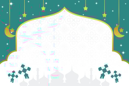 Eid sale poster template with free space for text. with mosque silhouette ornament, moon, stars design for banner, social media, greeting card. Islamic vector illustration