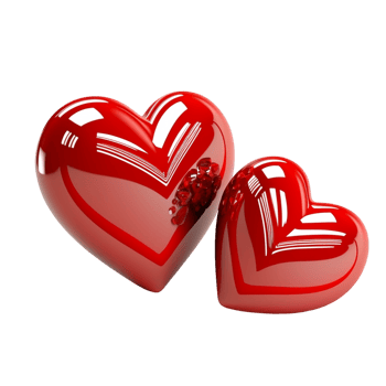 Valentines Day 3d Stereo Love Red Hearts png