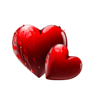 Valentines Day 3d Stereo Love Hearts png