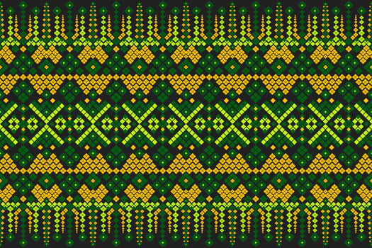 Seamless geometric ethnic asian oriental and tradition pattern design for texture and background. Silk and fabric pattern decoration for carpet, Thai clothing, wrapping and wallpaper vector