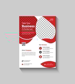 Simple Red Color Corporate Flyer Template Design vector