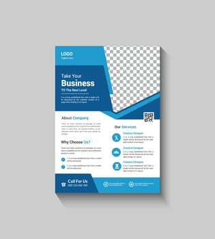 Corporate Blue Flyer Template Design vector