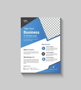 Corporate Blue Flyer Template Design vector