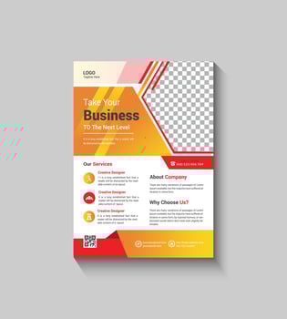 Modern and Simple Orange Color Flyer Design vector