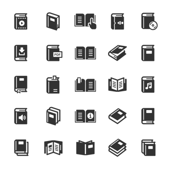Icon set - book and library png