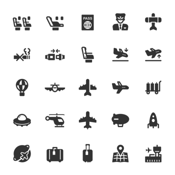 Icon set - airplane and airport png