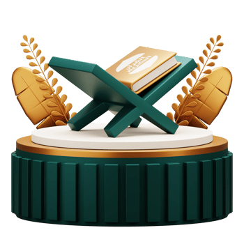 3d render of holy quran on podium display. Suitable for ramadan mubarak or islamic illustration. png