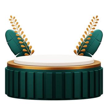 3d render green islamic podium display. Suitable for ramadan mubarak or eid al-fitri greeting illustration. png