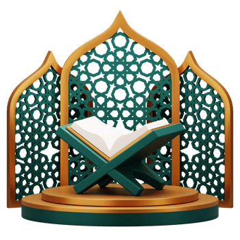 3d render of holy quran on podium display. Suitable for ramadan mubarak or islamic illustration. png