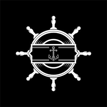 Boat Steering Wheel Stamp Template Vector