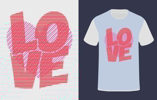 Love t shirt design. vector