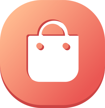 Shoping bag icon in flat design style. Shop bag sign for web or commerce apps interface. png