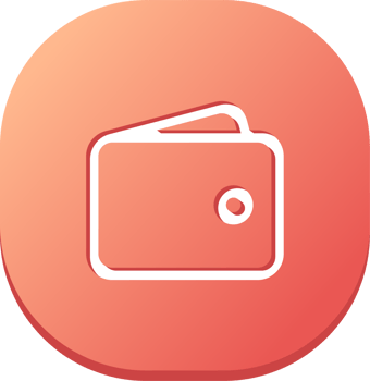 Wallet icon in flat design style. Finance signs illustration. png