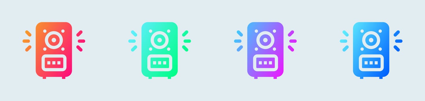 Speaker solid icon in gradient colors. Audio signs vector illustration