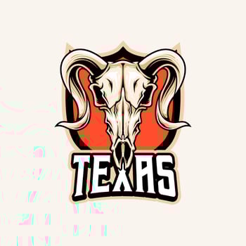 Mascot of wild bull skull that is suitable for e-sport gaming logo template vector