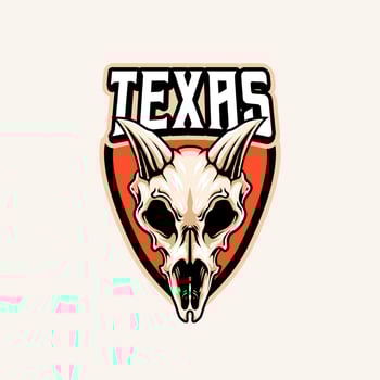 Mascot of wild goat skull animal that is suitable for e-sport gaming logo template vector