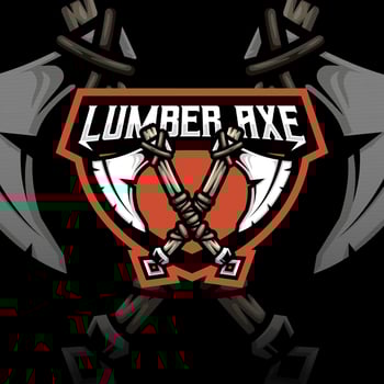 Mascot of Lumber Ancient Ax that is suitable for e-sport gaming logo template vector