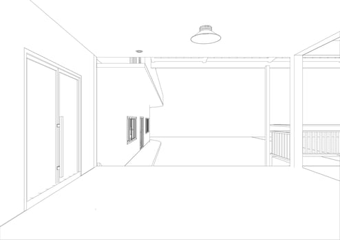 3D illustration of building project vector