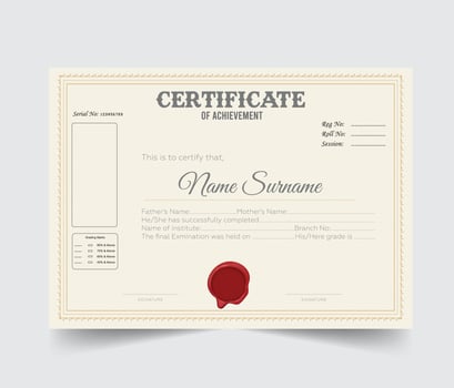 certificate template design with Vector