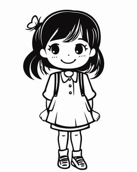 Adorable Shy School Girl vector