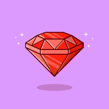 Diamond Cartoon Vector Icon Illustration. Wealth Object Icon Concept Isolated Premium Vector. Flat Cartoon Style