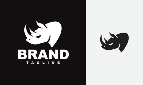 simple rhino head logo vector
