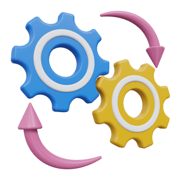 work process 3d rendering, transparent backgorund, design and development png
