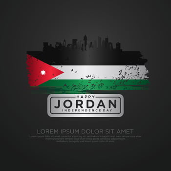 Jordan independence day greeting card template vector