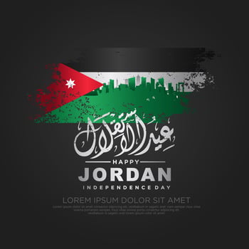 Jordan independence day greeting card template vector
