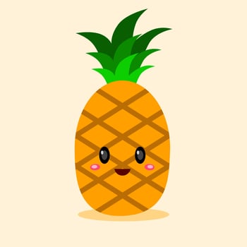 cute pineapple cartoon illustration. illustration for children's book. vector