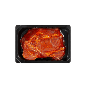 Marinated pork with spices in a plastic box png