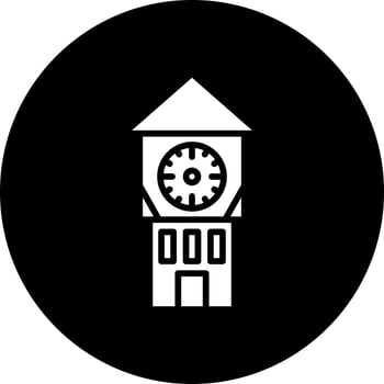 Clock Tower Vector Icon Style