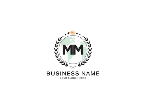 Typography Mm Crown Logo Icon, Wedding MM Logo Letter Vector For Anniversary