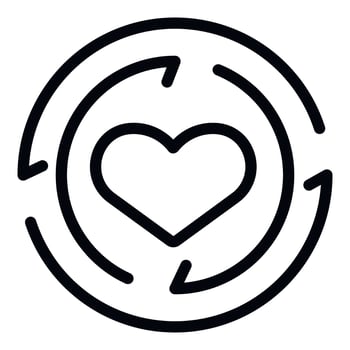 Charity love icon outline vector. Poverty child vector