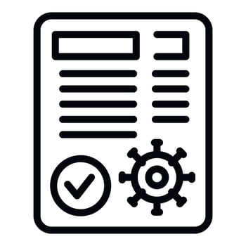 Vaccine certificate icon outline vector. Herd disease vector