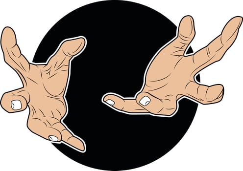 Vector Image Of Hand Gesture, Grabbing Hands