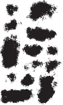 Set Of Brush Strokes And Ink Spatter vector