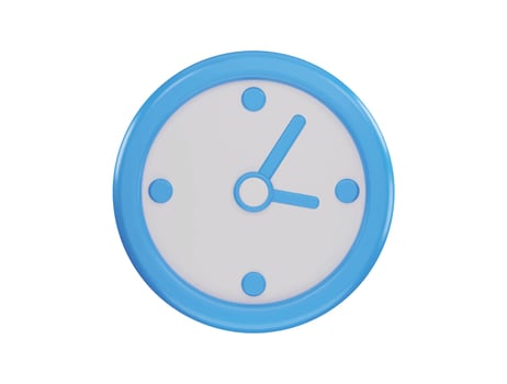 clock icon 3d rendering vector illustration